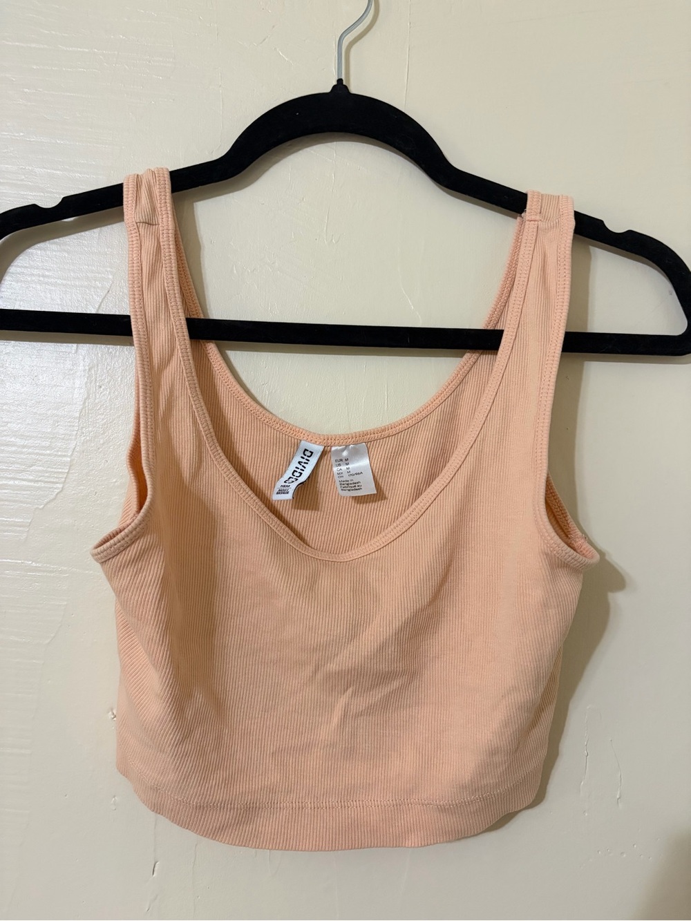 H&M Peach Ribbed Scoop Crop Top